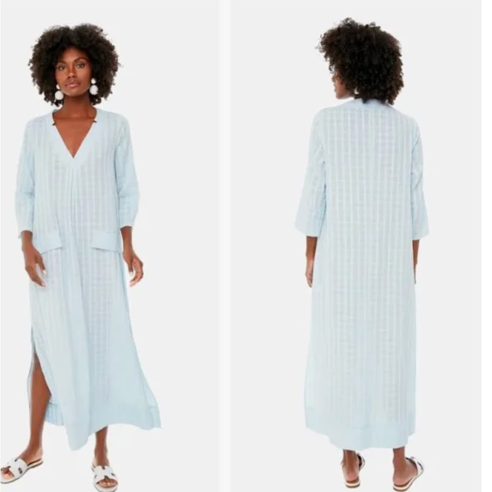 TUCKERNUCK x POMANDER PLACE Carolina Caftan Maxi Dress Light Blue (XL)